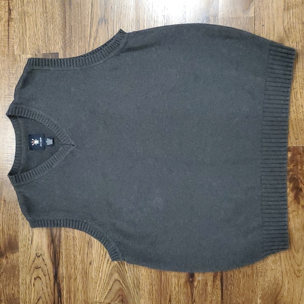Mens Ivy Crew gray v neck sweater vest size XL